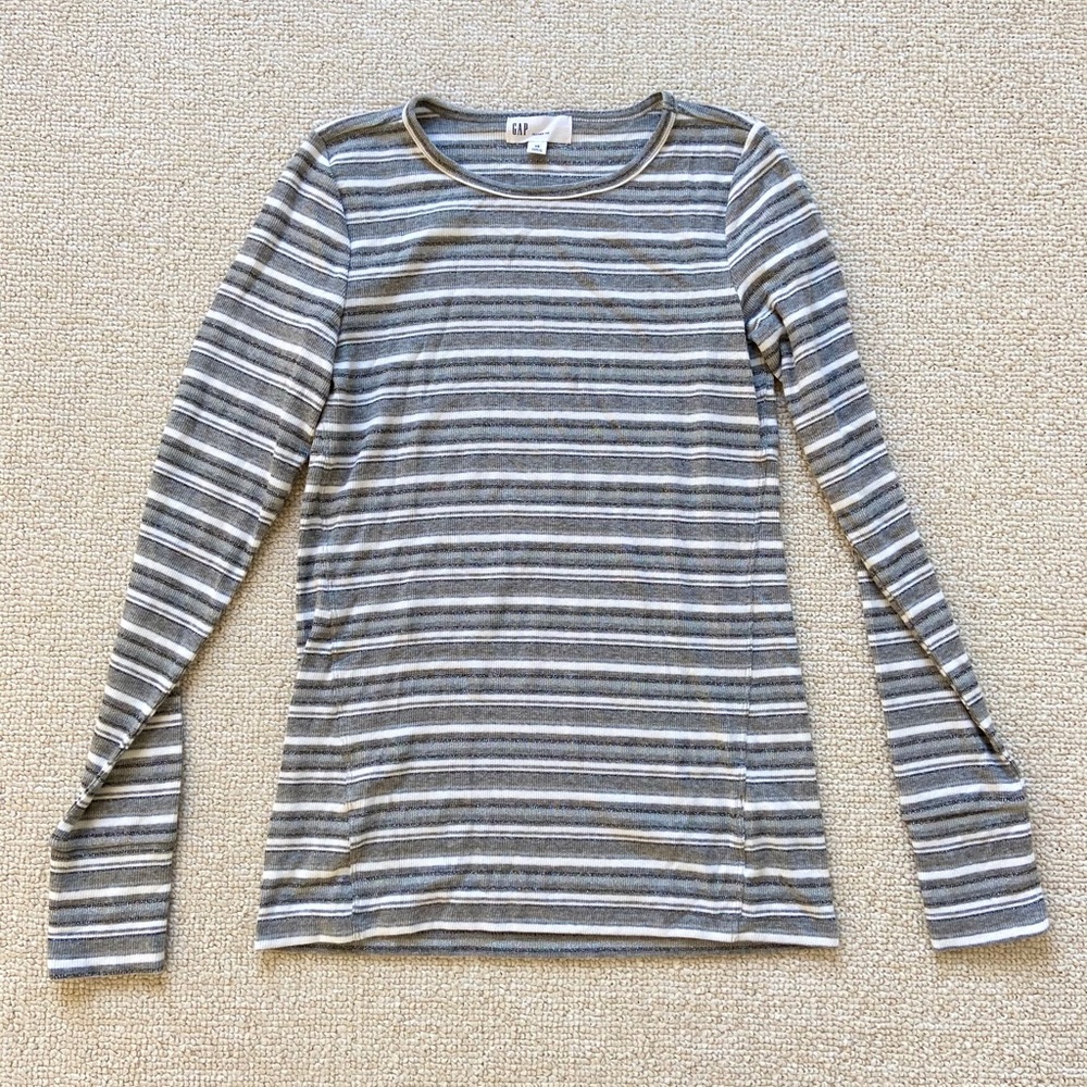 Gap Grey Striped Long Sleeve